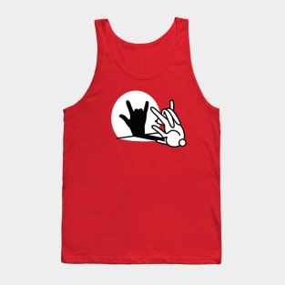 Funny rabbit shadow hand ROCK music HARD ROCK fan Tank Top